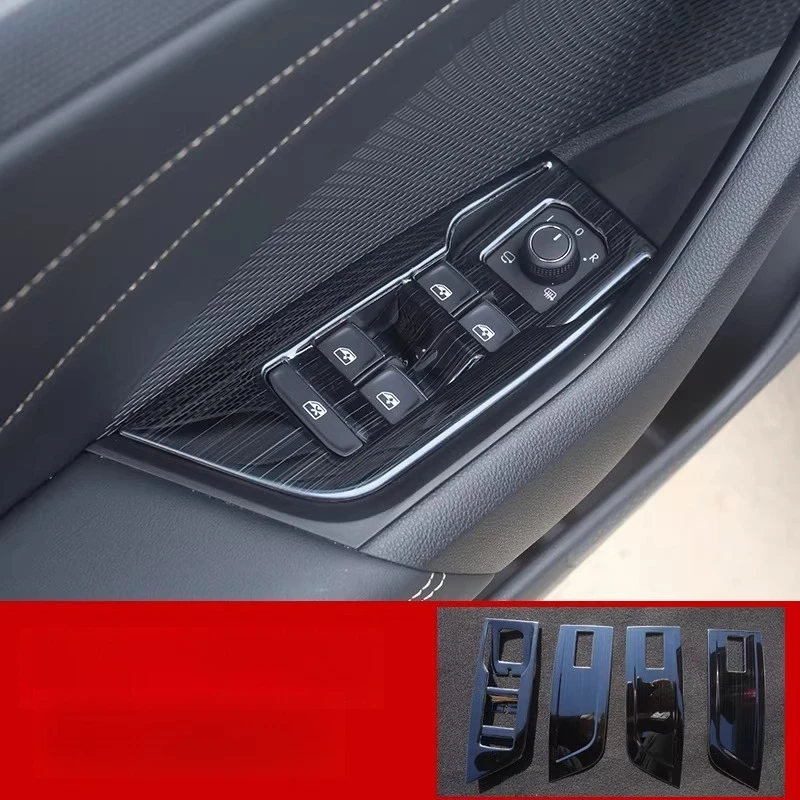 For Skoda New Octavia Pro Window Switch Panel Door Console Panel Frame Interior Refit Decoration Accessories Car Styling view 6