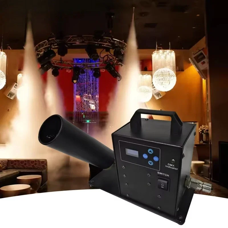 Nightclub dmx electric disco dj party vertical special effects atomization stage small atomization smoke ca rbon di oxide jet