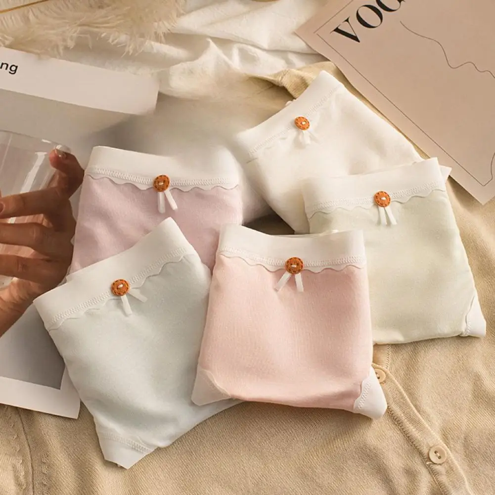 Modal Panties Pure Cotton Antibacterial Bottom Bow Design Panties Simple High-end Comfortable Seamless Women Underwear 90