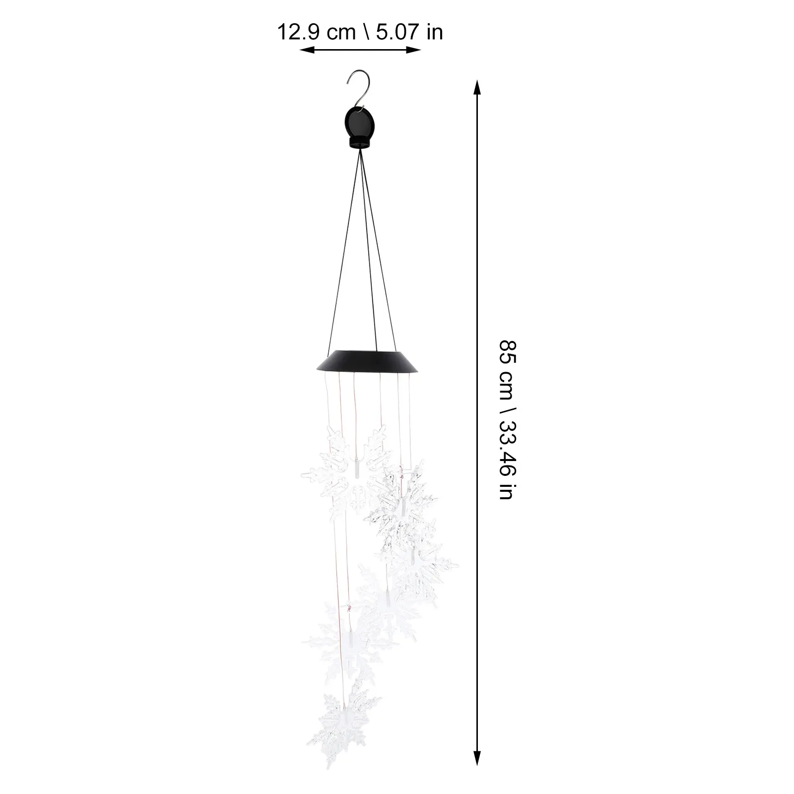 Colorful Snowflake Landscape Lights Solar Wind Chimes Durable Resin Outdoor Decorations Waterproof Led Hanging Lamp Color