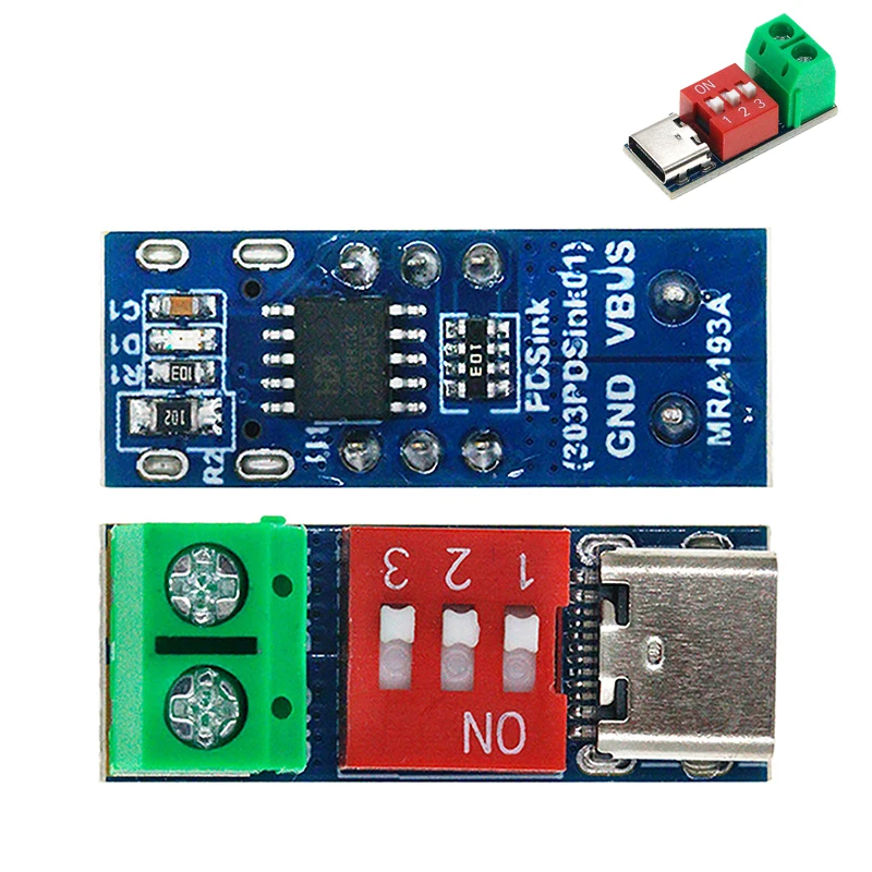 5-20V PD Fast Charging Test Board Adjustable PD Trigger Board Module USB Type-C 100W Voltage Connetor Power Supply Accessories