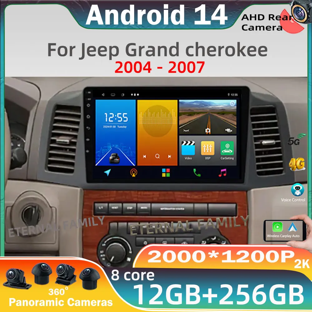 

Android car radio For JEEP Grand Cherokee 2004 - 2007 Radio Stereo Multimedia Player GPS Navigation DVD 5G High-performance CPU