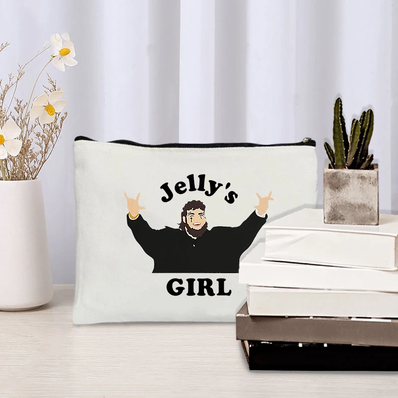 Jellly Inspired Country Music Pattern Makeup Bag Country Western Gifts Cosmetic Case Rock Singer Fans Gift Travel Organizer