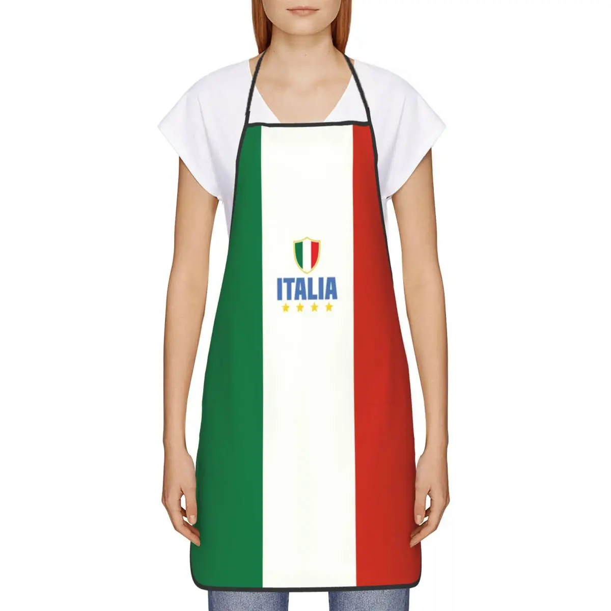 Custom Bib Flag Of Italy Aprons for Men Women Unisex Adult Chef Kitchen Cooking Tablier Cuisine Painting