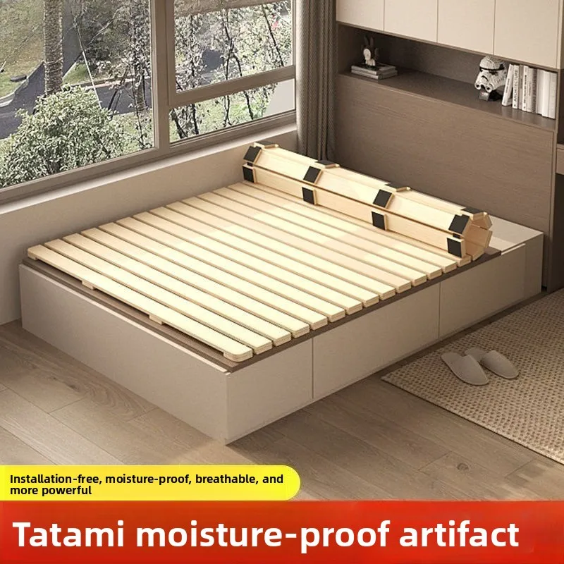 Firm Solid Wood Bed Board  Lumbar Support Foldable Tatami Bed Base Breathable Non-Slip Quiet Mattress Foundation Home Furniture