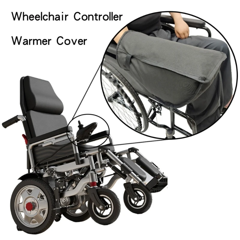 Cold Weather Wheelchair Control Cover with Contoured Drive Panel Profile, Closure Flap and Double Layer Polyester Shell for