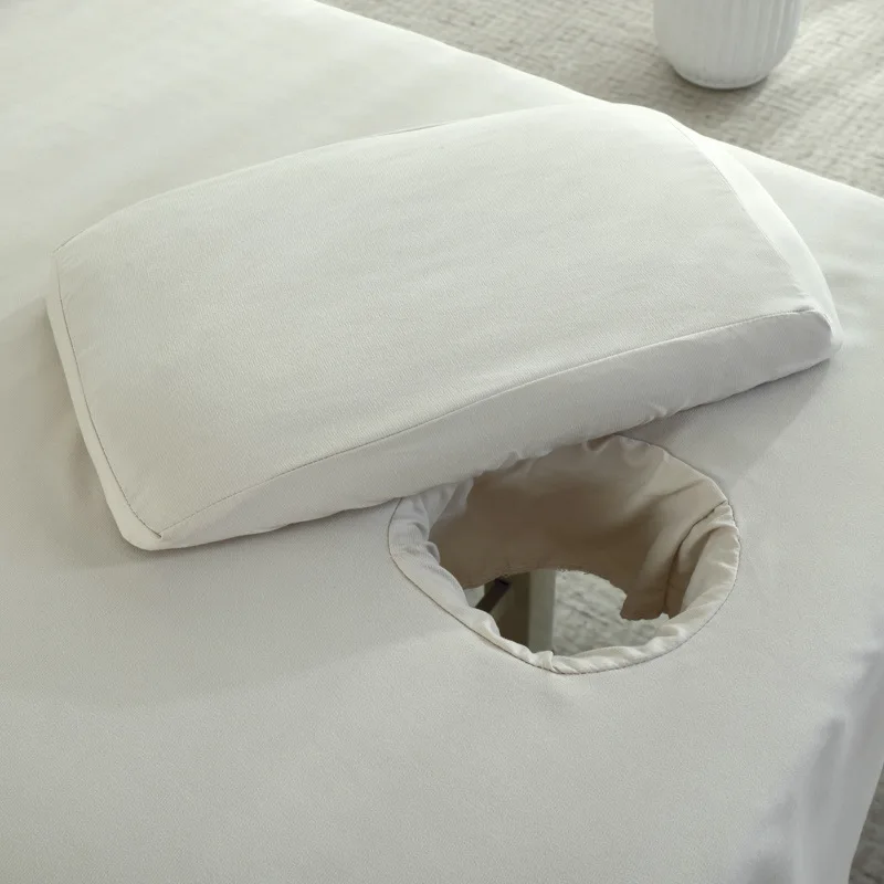 Solid Bed Skirt for Beauty Salon, Massage Table Sheet, Skin-Friendly Massage Bed Cover, SPA Bed Full Cover Sabnanas with Hole