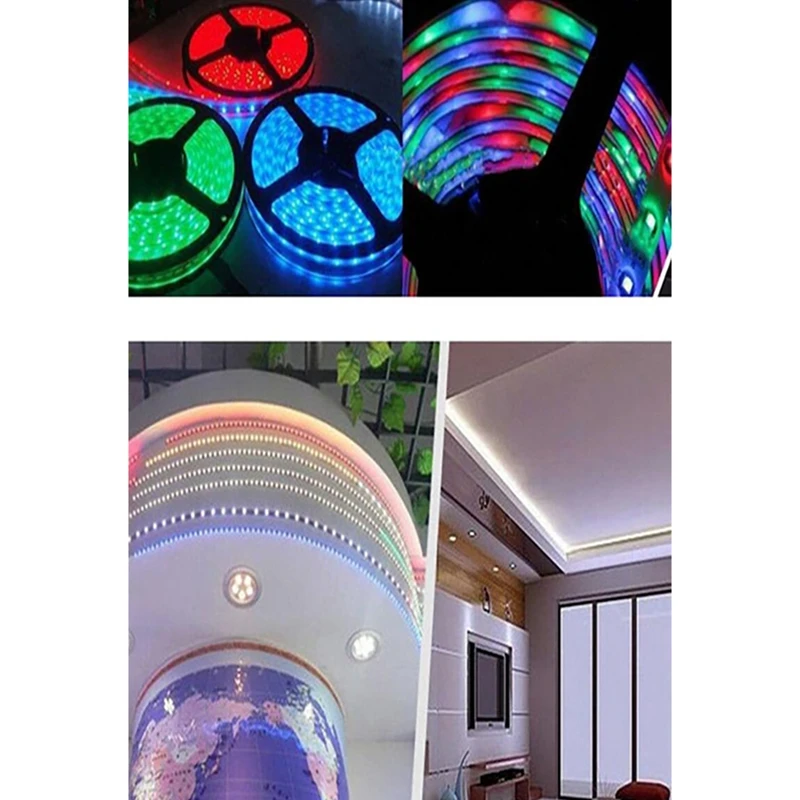 5 Meter 3528RGB Strip Light Kit +44 Keys Remote Control Waterproof Led Strip Plate Color Random