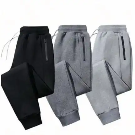 

Mens 3 Pack Ultra Soft Fleece Zipper Pocket Jogger