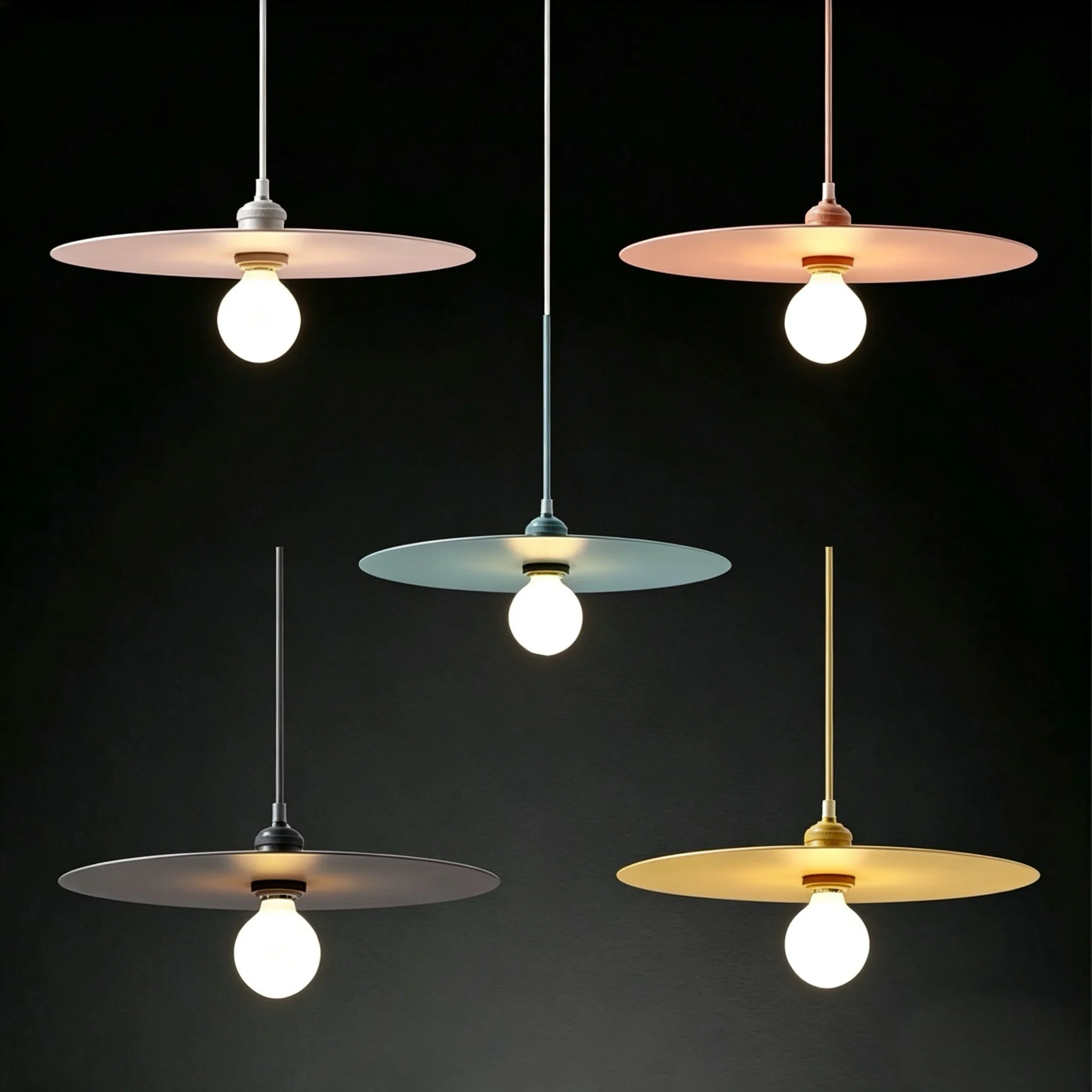 Minimalist Flying Saucer Pendant Light Nordic Single Disc Hanging Lamp Retro Ceiling Lamp for Cafe Kitchen Island Bar Dining Room