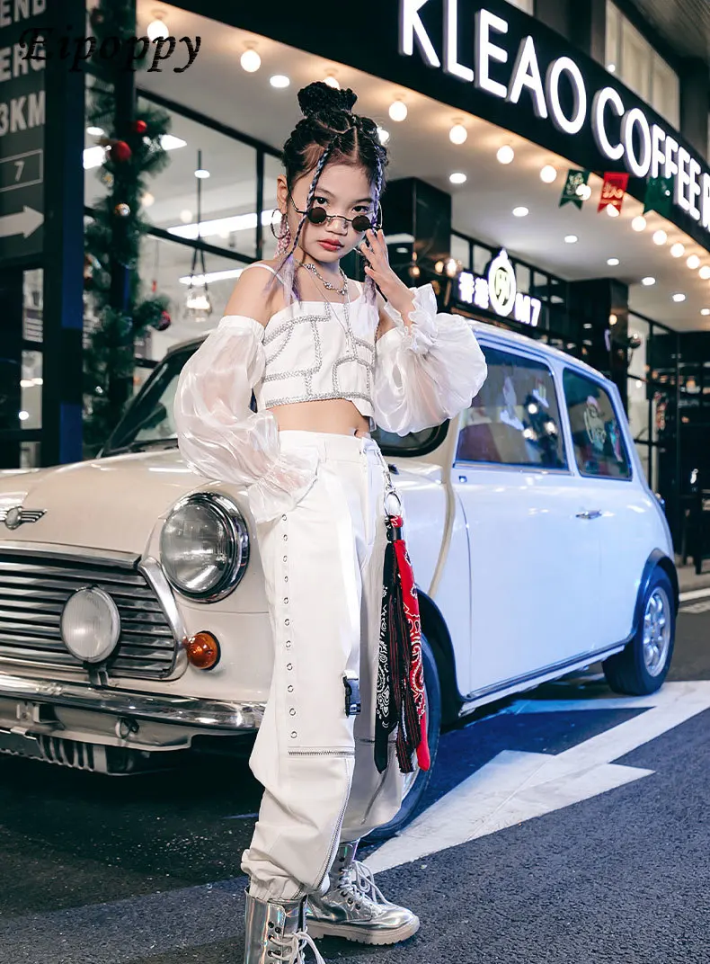 子供のジャズダンススーツ、女の子のモデルのウォーク服、子供のヒップホップウェア、ストリートダンス