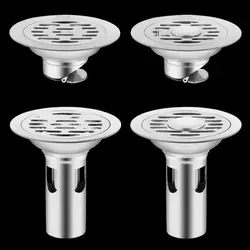 with Grid Grate Cover Shower Floor Drain Backflow Preventer Stainless steel Dual-purpose Floor Drain Anti-odor Dectable