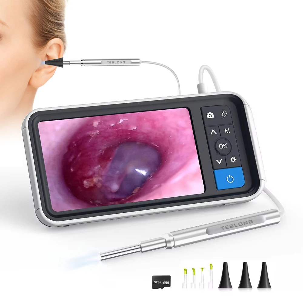 

3.9mm 4.5 Inch IPS Color Screen Smart Digital Video Otoscope 1.0MP 1080P HD Lens with Ear Inspection Camera 6 LED IP67 Endoscope