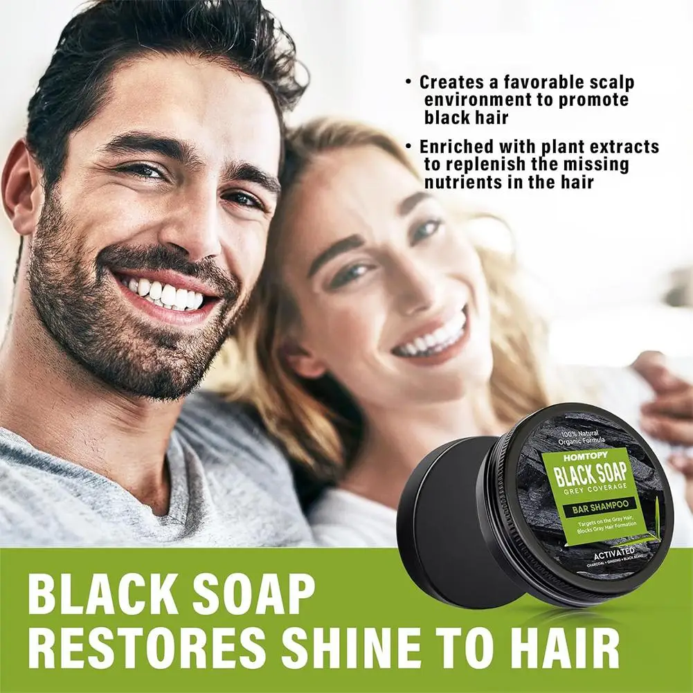 

Charcoal+Ginseng+Black Bean Extract Hair Care Shampoo Turning Natural Formulate Black Soap Grey Soap Shampoo Hair C9S5
