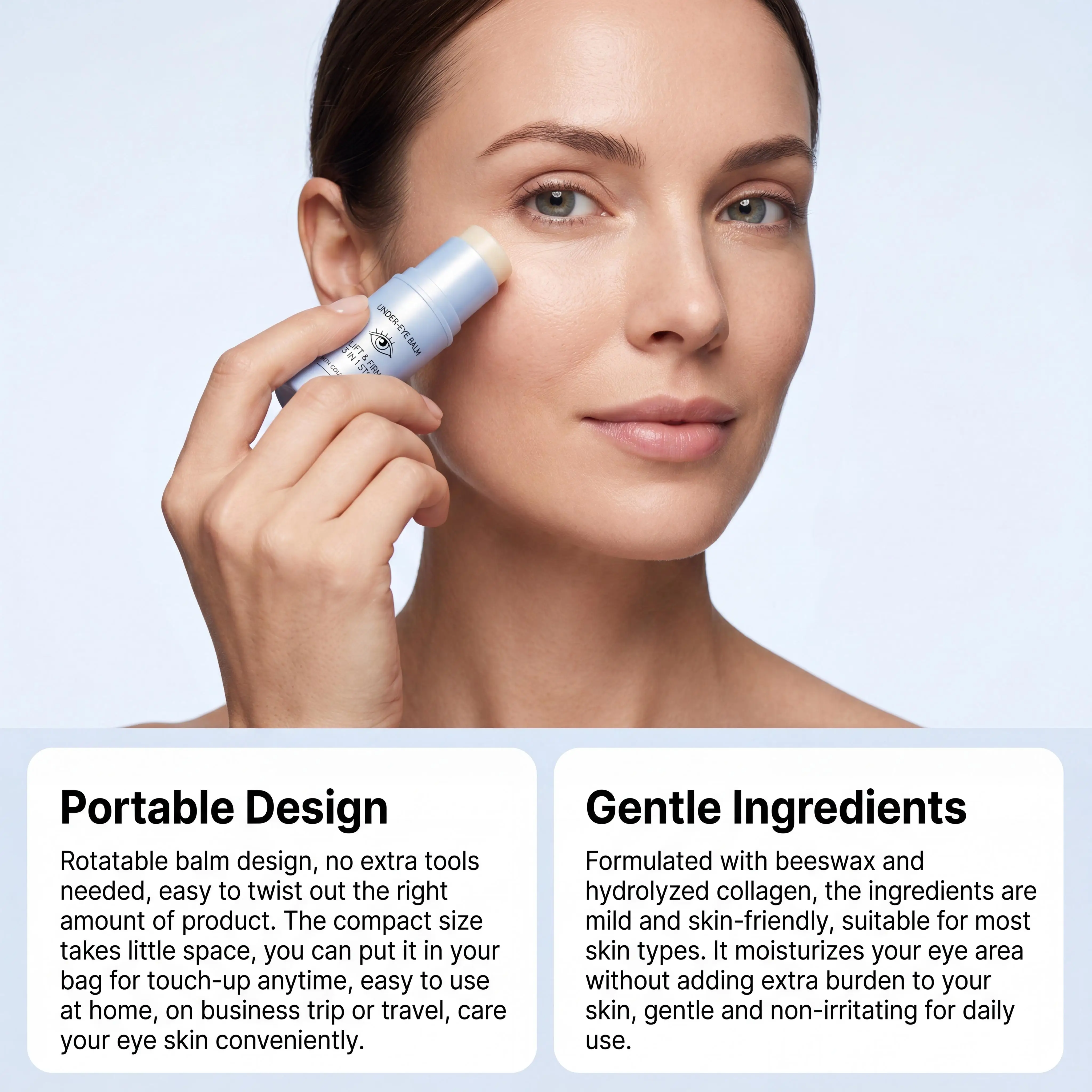 Collagen Eye Balm Stick | Reduce Skin Puffiness Reduce Eye Wrinkles| Deep Hydrating Nourish Firm Multi Balm Stick Under Eye Balm