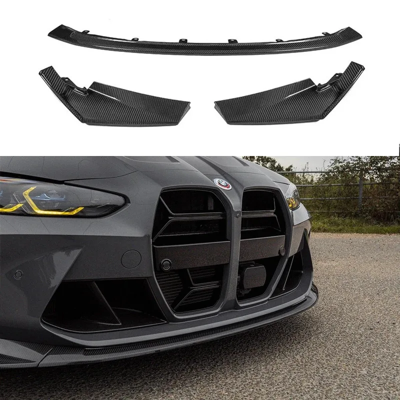 

Genuine Dry Carbon Fiber For BMW M3 M4 G80 G82 G83 2021-2024 CSL Front Lip Front Bumper Front Shovel Automotive Spoiler Body Kit