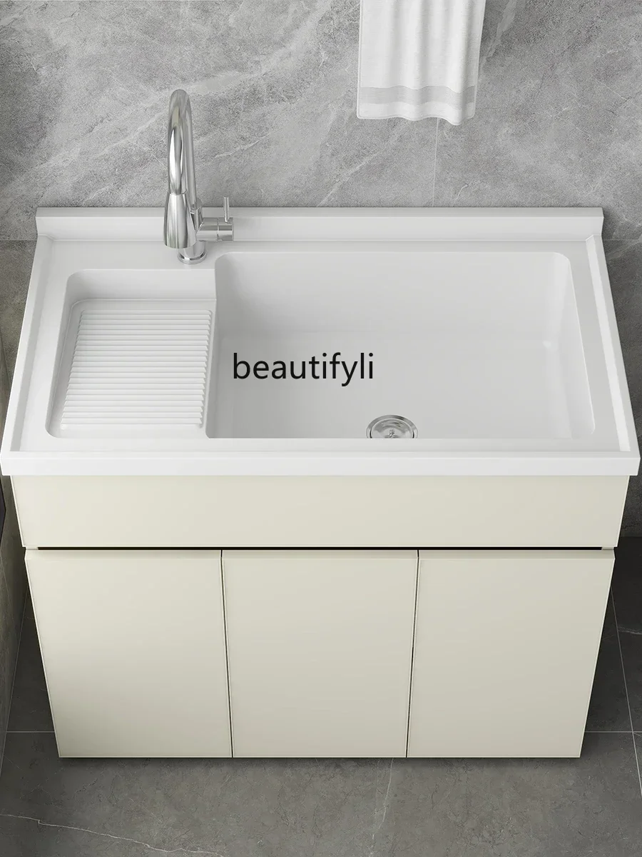 

45 Balcony Wash Wardrobe All-in-One Cabinet Combination Alumimum Wash Basin Laundry Tub Inter-Platform Basin