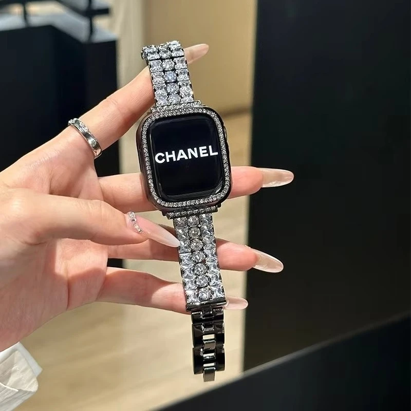 

Роскошный женский блестящий бриллиантовый браслет с блестящим цирконием, ремешок для часов Apple Watch (WB0196S)