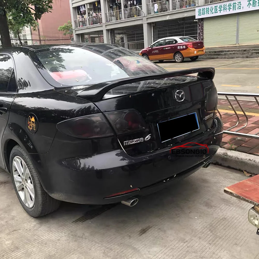 For 2003 04 2005 2006 2007 -2013 Mazda 6 Sedan Factory Style Spoiler Wing With Light Glossy Black Rear Trunk Spoiler Wing
