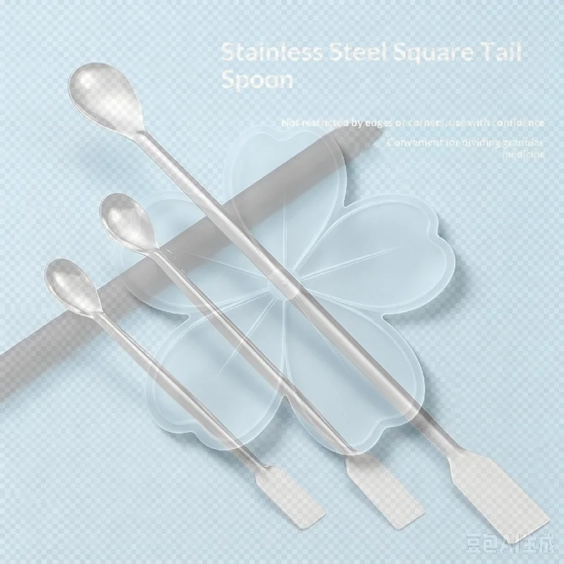 Stainless Steel Medicinal Spoon Ladle Double-ended Experiment Pharmacy Lab Use Reagents Sample Spatula Weighing Spoon