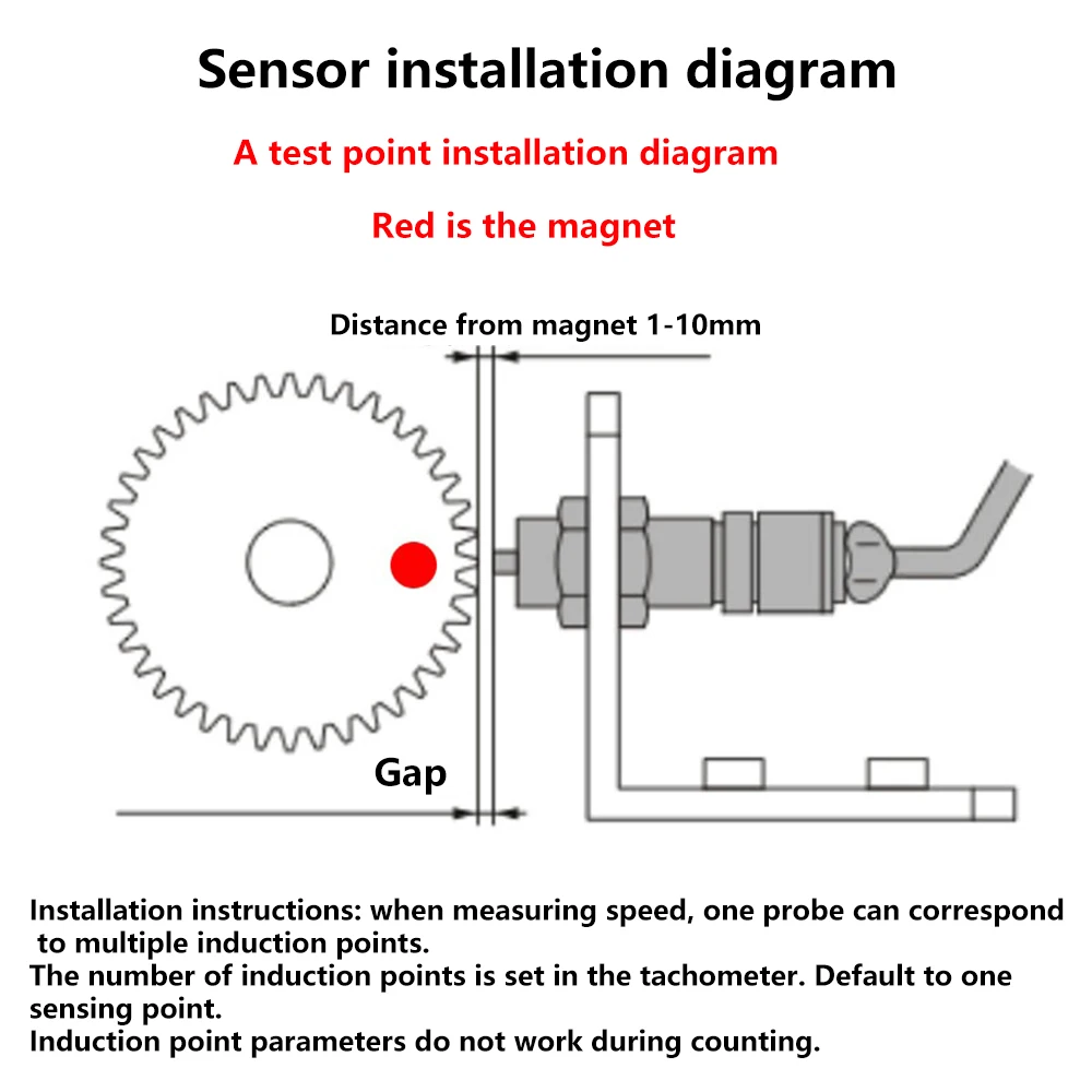 YH-TC01 DC 9-24V 5A contagiri digitale 4 bit misuratore di velocità a LED ad alta precisione sensore di prossimità Hall misuratore di velocità del