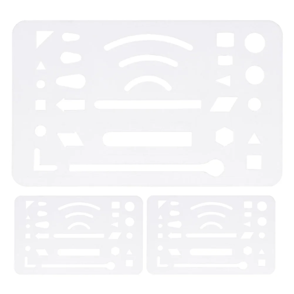 3 шт. прозрачный пластиковый стирающий щит, многофункциональный шаблон для рисования для инженерных технических чертежей и механических работ