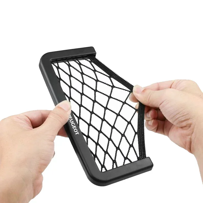 1/2Pcs Car Net Bag Phone Holder Storage Net Box Pocket Organizer for Peugeot 206 207 208 306 108 406 407 408 Wheel Center Caps