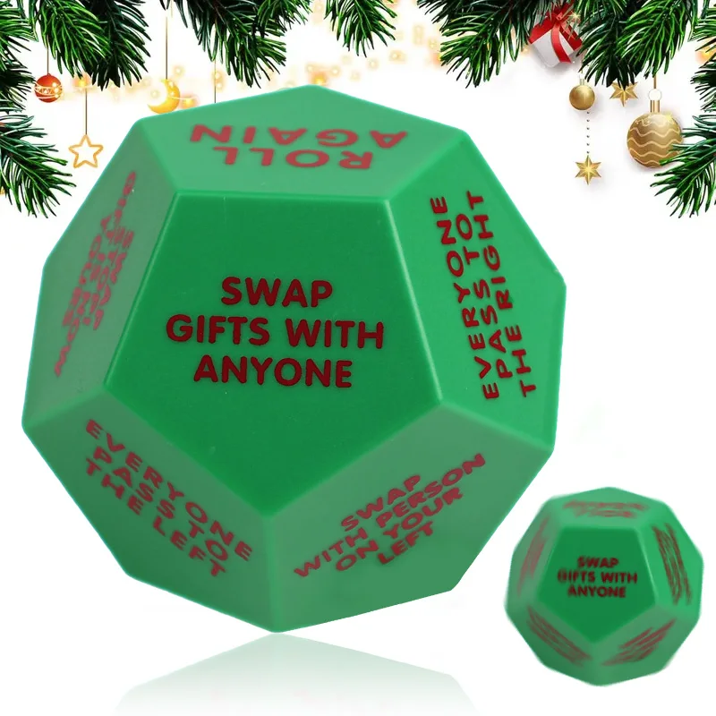 1 Stücke Weihnachten Austausch Würfel Santa Swap Geschenk Austausch 12 Verschiedene Seiten Würfel Familienspiel Spielzeug Weihnachten Neujahr Gefälligkeiten Wohnkultur