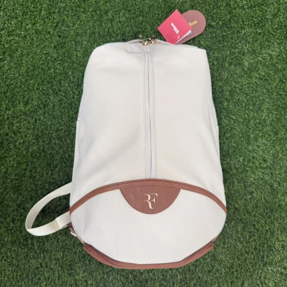 Wilson 2025 New RF Lawn Collection Tennis Backpack Cream Federer Large Capacity Multi Functional Professional Tennis Backpack