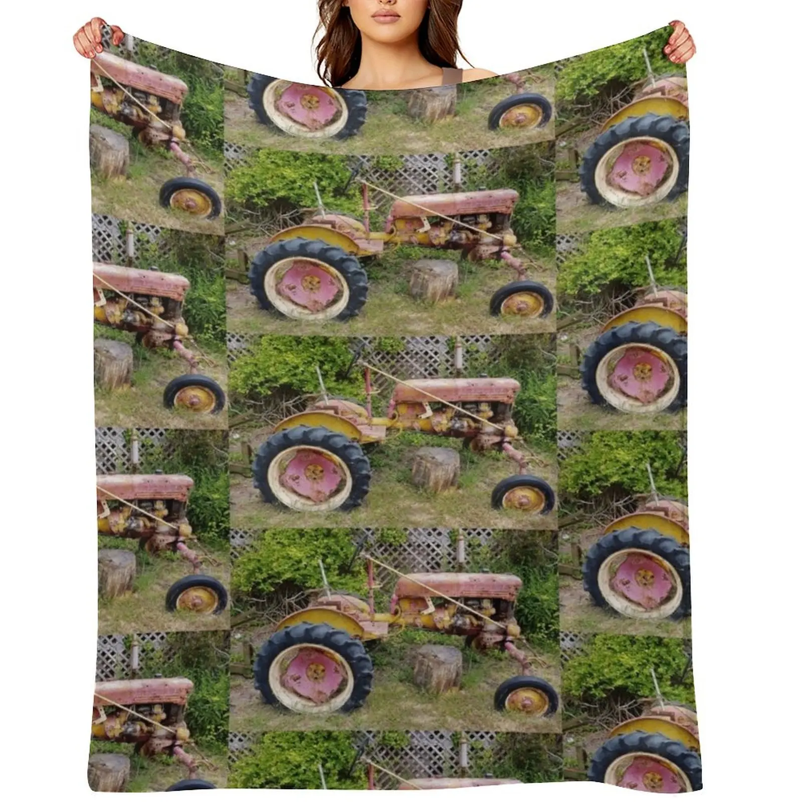 

Old Farmall Tractor Throw Blanket Hairy Heavy cosplay anime Summer Blankets