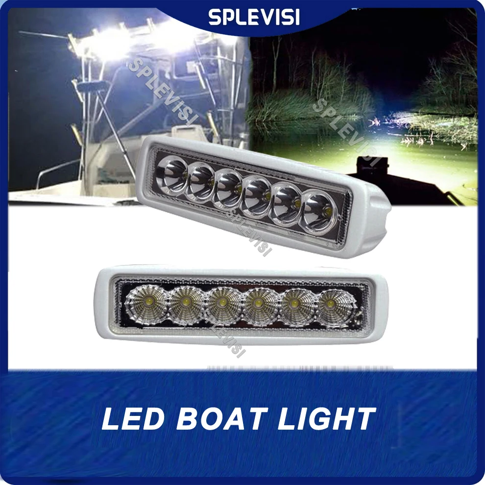 

2Pack White 18W LED Light Pods Navigation Lights Marine Spreader Deck/Mast lights Flood Light Bar For Boat Sailboat Yacht Ponton