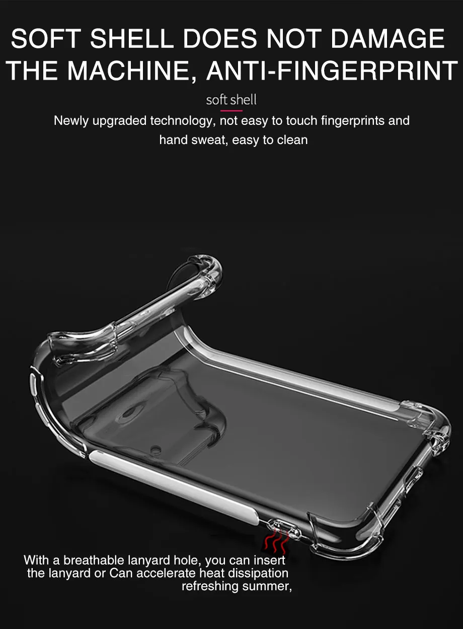 Airbag Dicke stoßfeste TPU-klare Hülle für Xiaomi Redmi Note 9 9s Note9 Pro Silikon transparente Soft Cover Cases – Detail 8