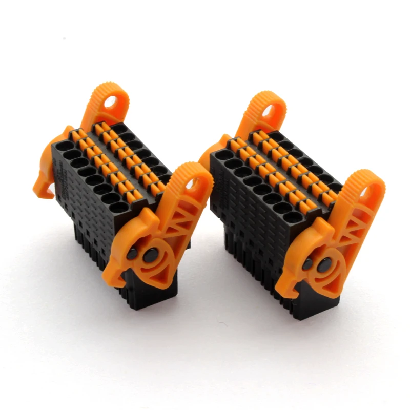 100PIN 15EDGKDH Series 2.54mm Pitch Double Layer Pluggable PCB Terminal Block Push-In Type Connector with Locking Levers