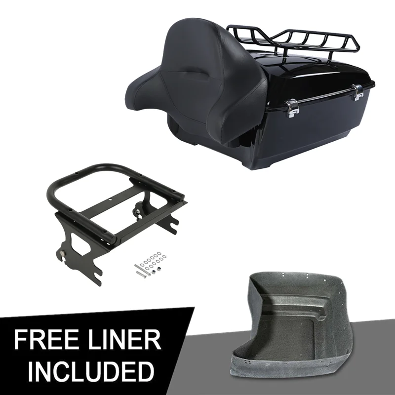 Motorrad King Stamm Rückenlehne Rack Fit Für Harley Touring Road King Street Electra Glide 1997-2008 Lugage Schwanz box Träger