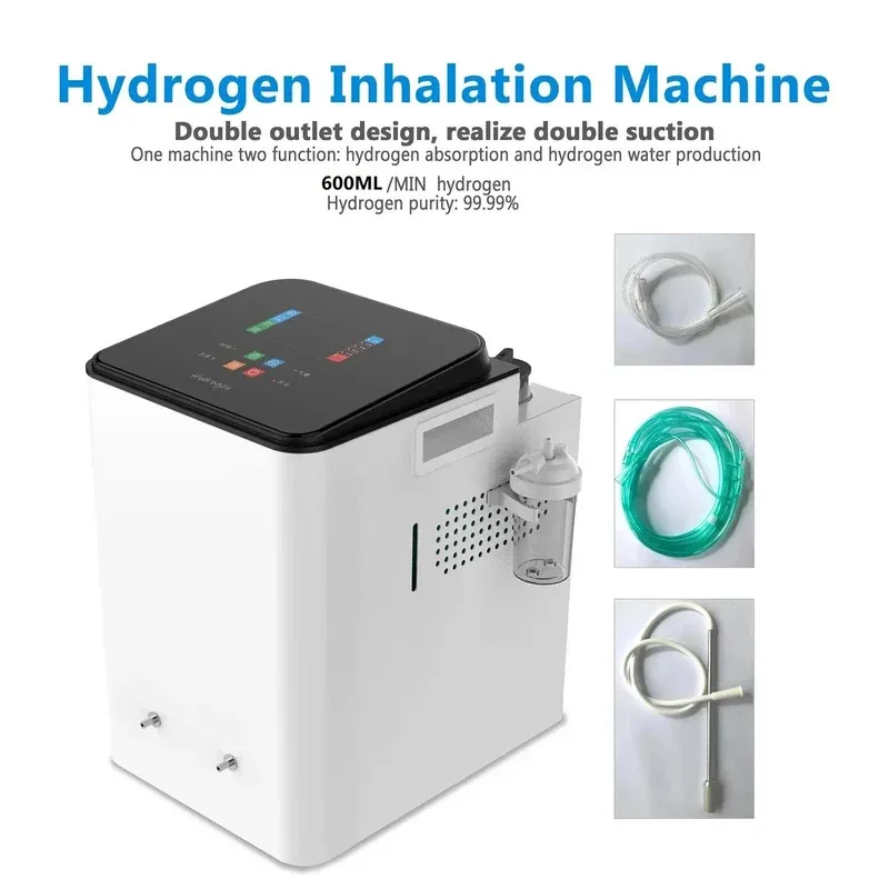 

2025 Hydrogen Generator Inhalation Machine 600ml/min Low Noise SPE/PEM Ionizer Purity H2 Water Purifier for Health Supplement