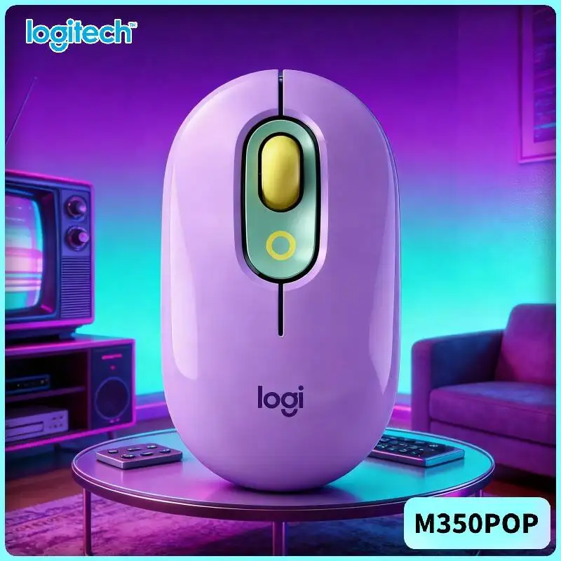 Logitech   POP Mouse High-Precision 1000 DPI Bluetooth USB Silent Touch for Ultrabook Thin-and-Light Laptops