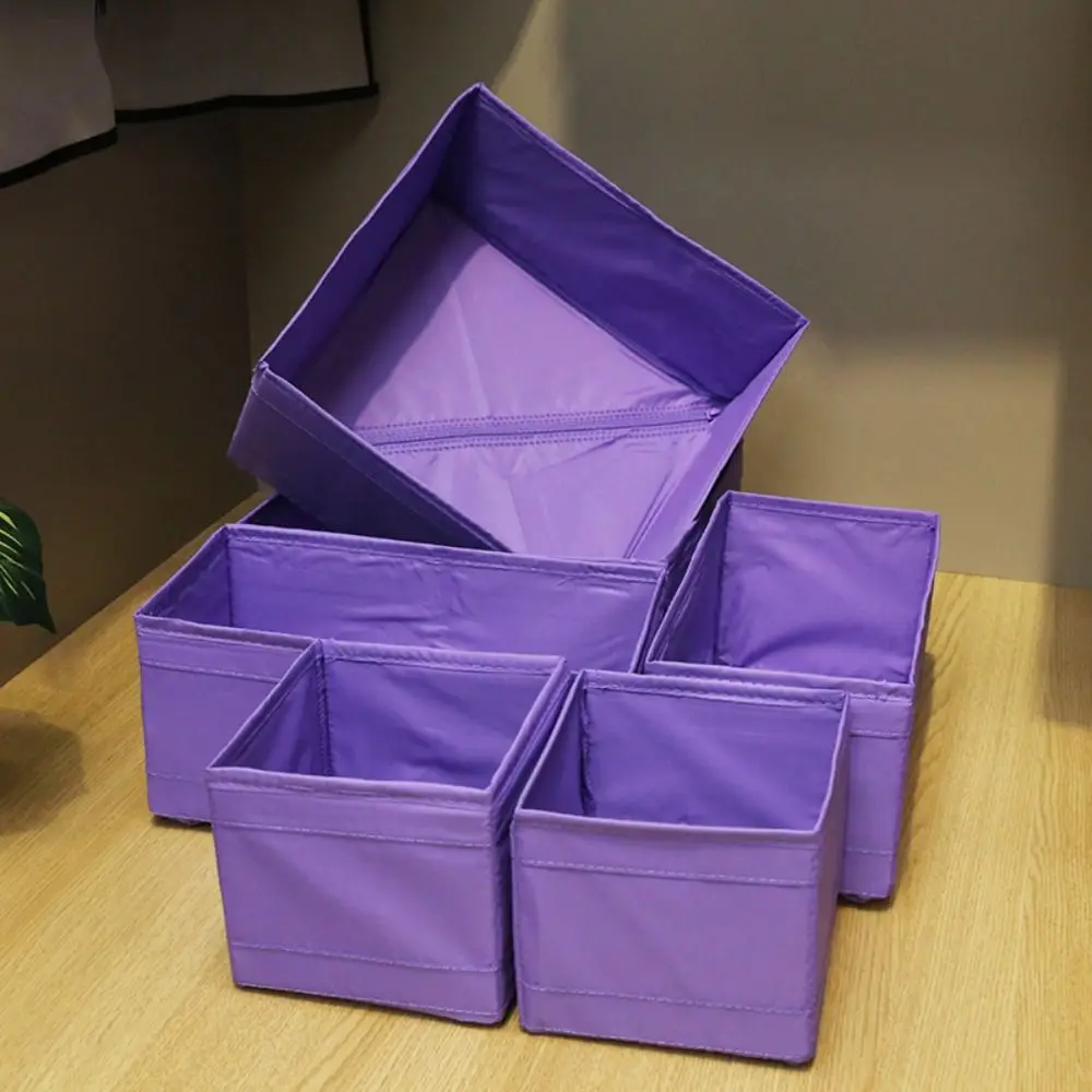 جديد النسيج الفن خزانة المنظم صناديق رمادي/أبيض/أرجواني خزانة قابلة للطي المنظم صندوق تخزين خزائن الملابس