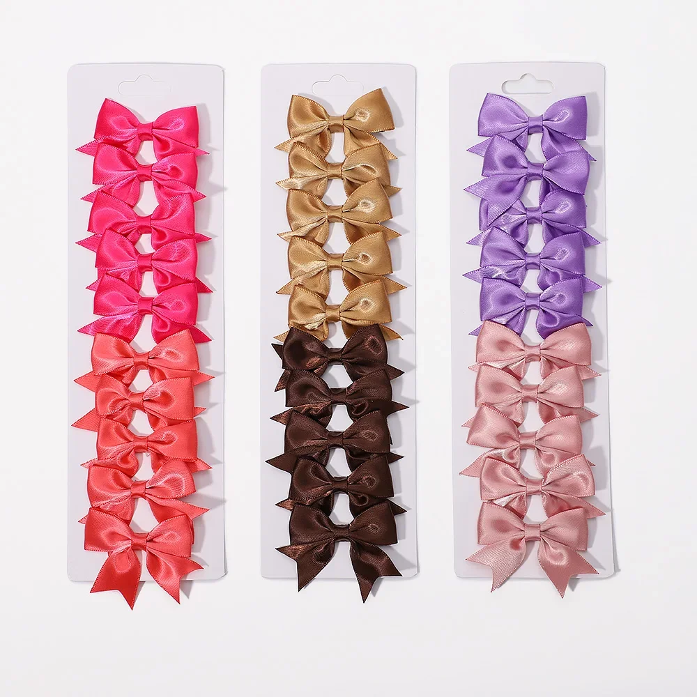 10Pcs/Set Baby Newborn Ribbon Bows Hair Clip Lovely Kids Hairpin Barrettes Handmade Headwear Girls Hair Accessories Wholesale