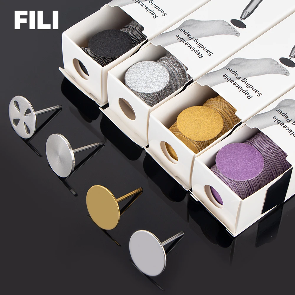 FILI Foot Care Callus Dead Skin Remover Replaceable Sanding Paper Stainless Steel Disc Pads Cuticle Pedicure Foot Rasp Files