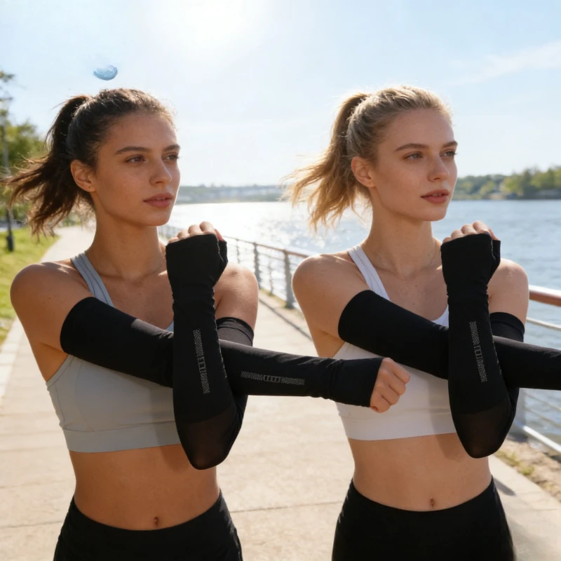

Ice Silk Sunscreen Sleeves for Men and Women in Summer, Thin Cycling Armrests, Mesh Sleeves, Ice Sleeves