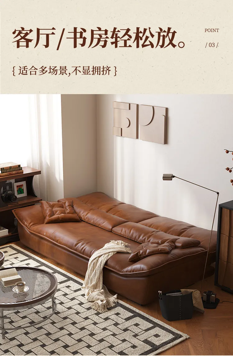 DSA  furniture sailing sofa bed retro multi-functional foldable dual-purpose small apartment living room sofa view 6