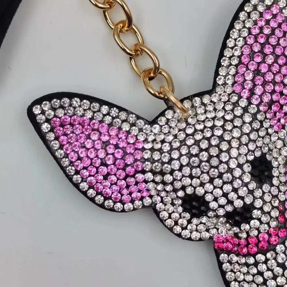 

Fashion Gold Color Chihuahua Keychain Cute Animals Bag Pendant Dog Keyring Puppy Tassel Crystal Keychain Bag Accessories