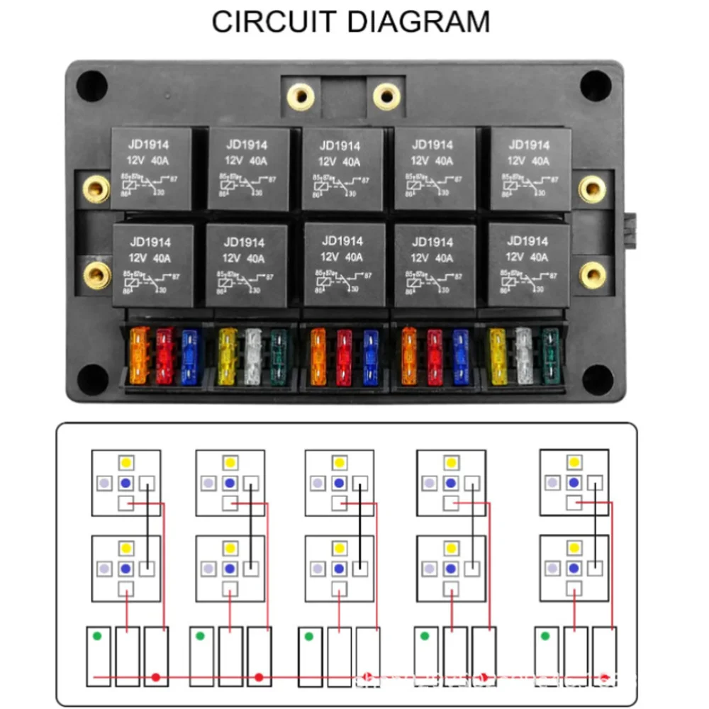 12V 24V 4 5 Pin Relay 12 15 Way ATC/ATO Fuse Relay Box Fuse Block with Relay Universal Waterproof Kit For  Auto Car Marine