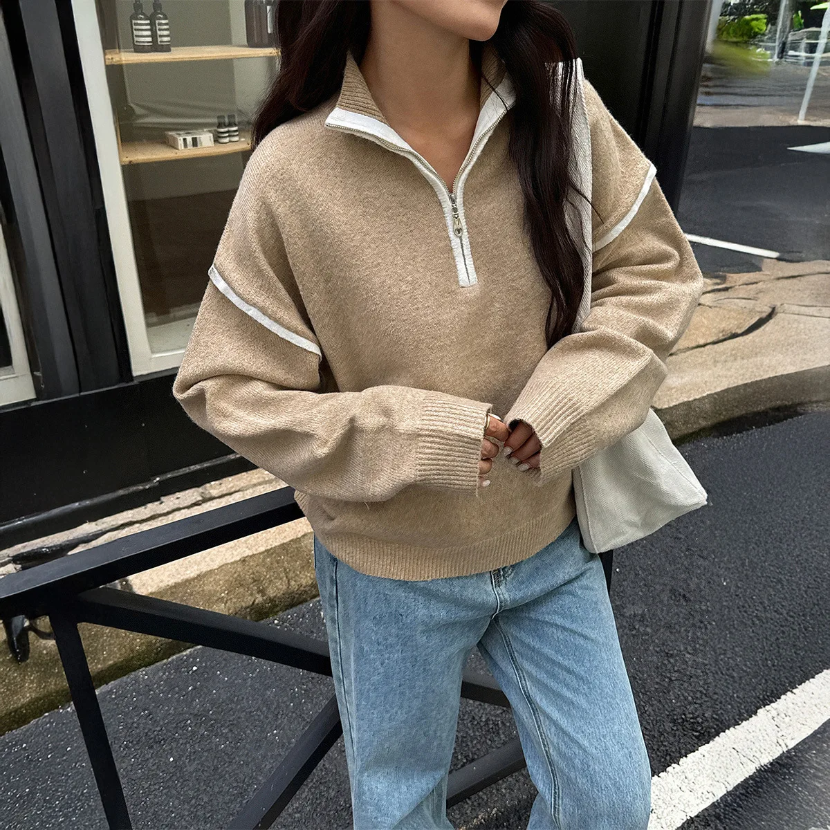 Lot De 2 Sweats Femme Sans Capuche - Col Rond, Manches Longues, Couleur Unie - Haut Décontracté Automne/Hiver