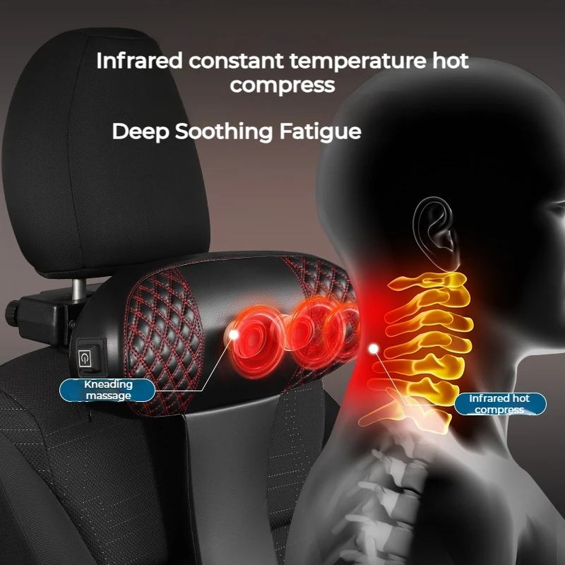 

Car Massage Headrest Comfortable Car Cushion Fatigue Relief Pulse Massage Neck Pillow Memory Foam Headrest Car Supplies