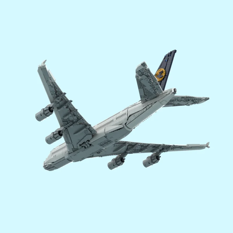 MOC Lufthansa Airbus A380 kommerziellen jet flugzeug modell DIY montage baustein spielzeug kinder geburtstag geschenk