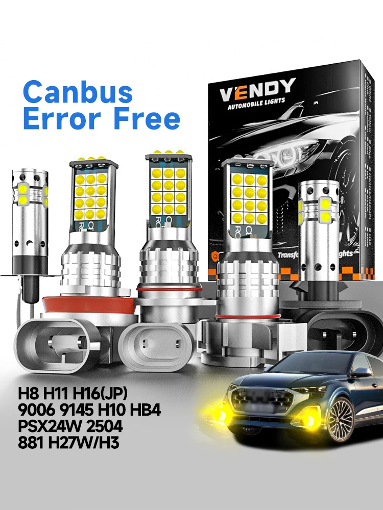 2 Stück LED-Nebelscheinwerfer H11 H8 H16(JP) 9006 HB4 H10 9145 PSX24W 2504 H3 881 H27W Glühbirnen Canbus Tagfahrlicht-Zubehör