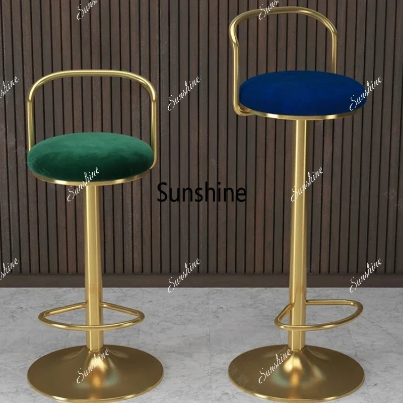 European Gold Bar Stool Luxury Metal Design Minimalistic Modern High Bar Chairs Living Room Taburetes De Bar Home Furniture