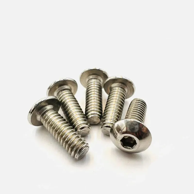 50pcs UNC 2-56 4-40 6-32 8-32 US Coarse Thread 304 stainless steel Allen Hex Hexagon Socket Button Head Screw Bolt ISO7380