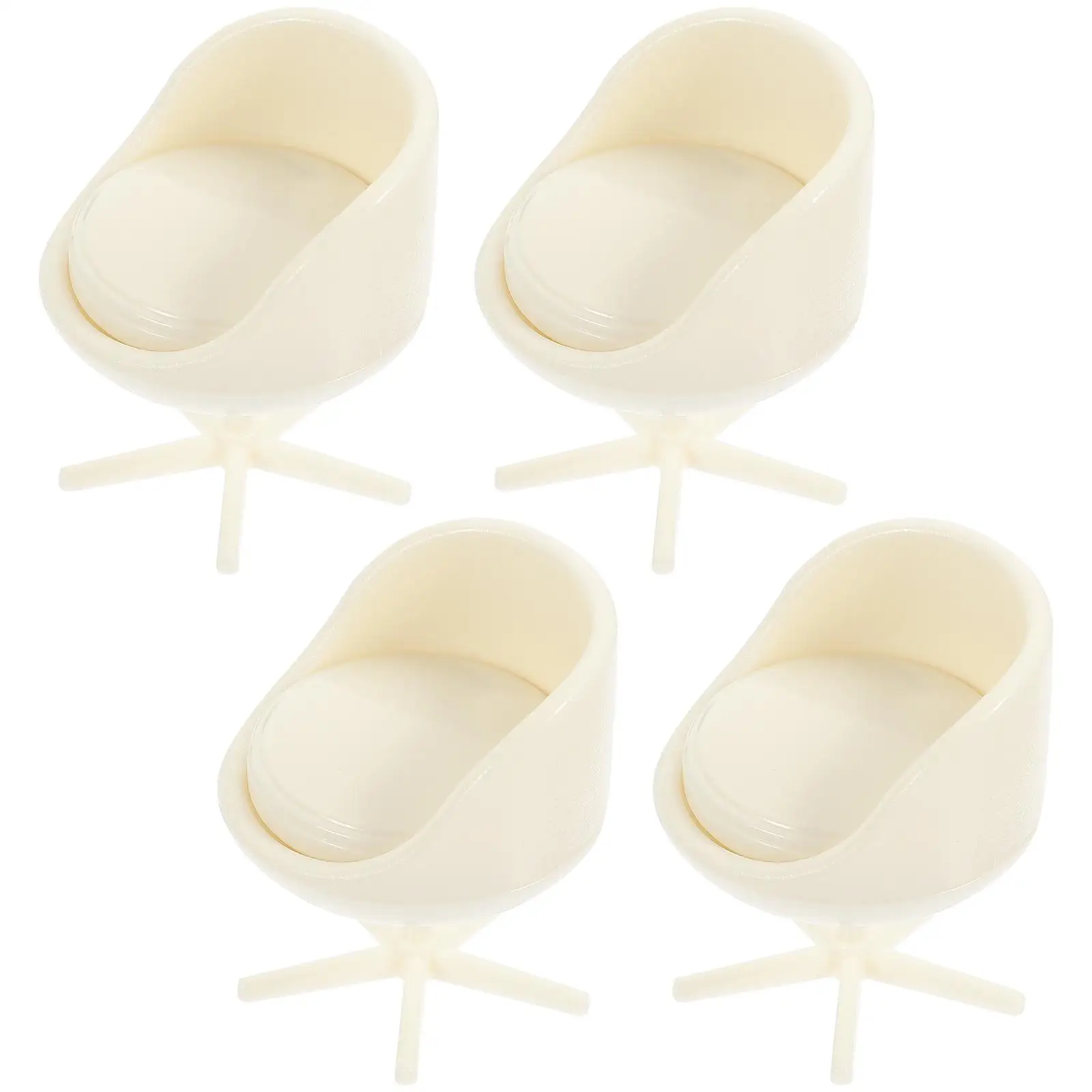 4 Pcs Mini Ornaments for Crafts Miniature Doll House Furniture Dollhouse White Abs Chair